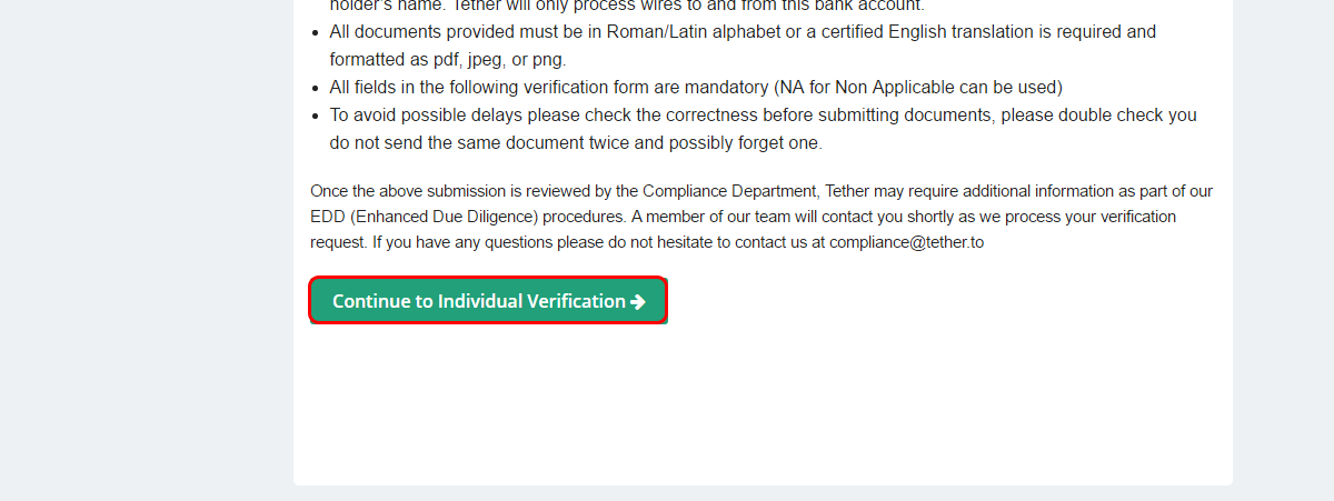 Enhanced due diligence (Edd) form. How did Tether use Signature Bank?. Documents provided