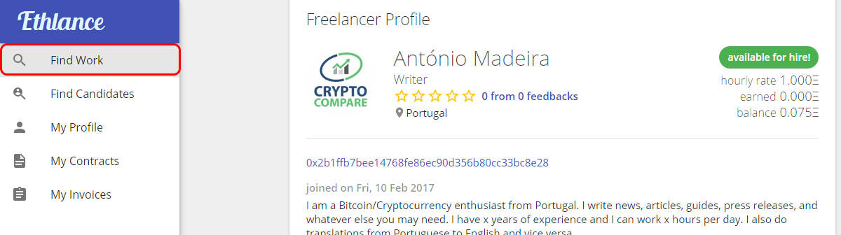 How To Check Current Bitcoin Balance Ethereum Freelance Platform - 
