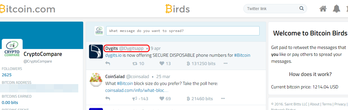 How to earn Bitcoins with Twitter 16