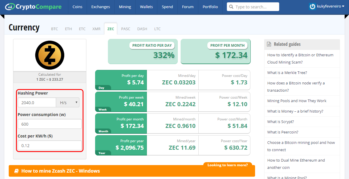 geni Se venligst mavepine How to use the CryptoCompare Mining Calculator | CryptoCompare.com