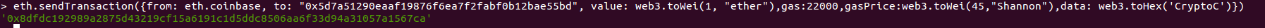 Send ethereum transaction