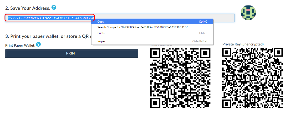 Free bitcoin address and private key
