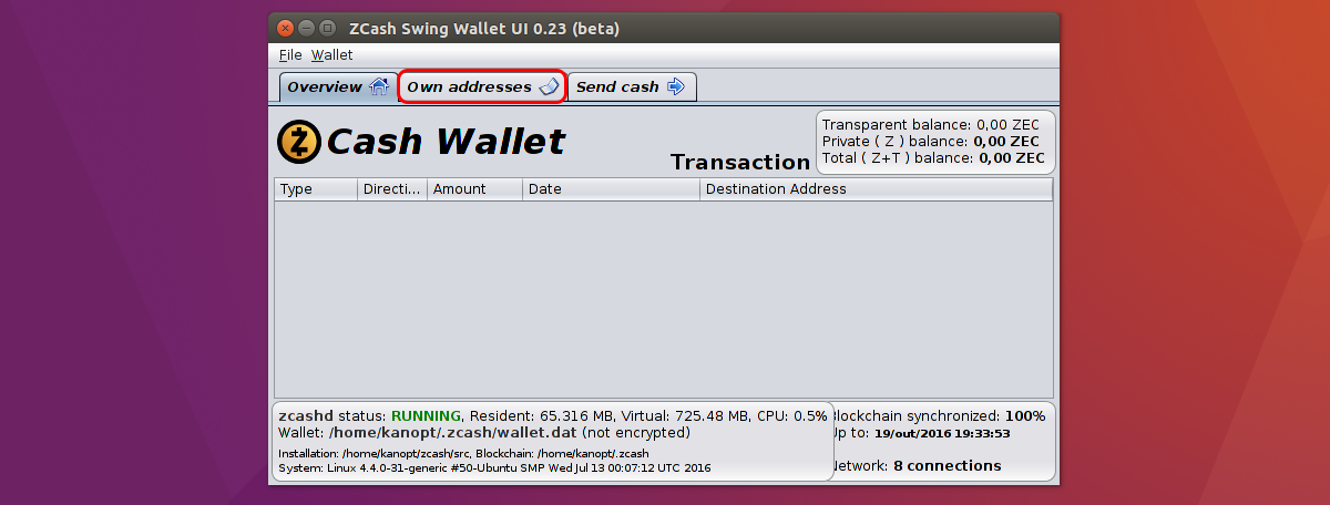 how can i sync zcash wallet