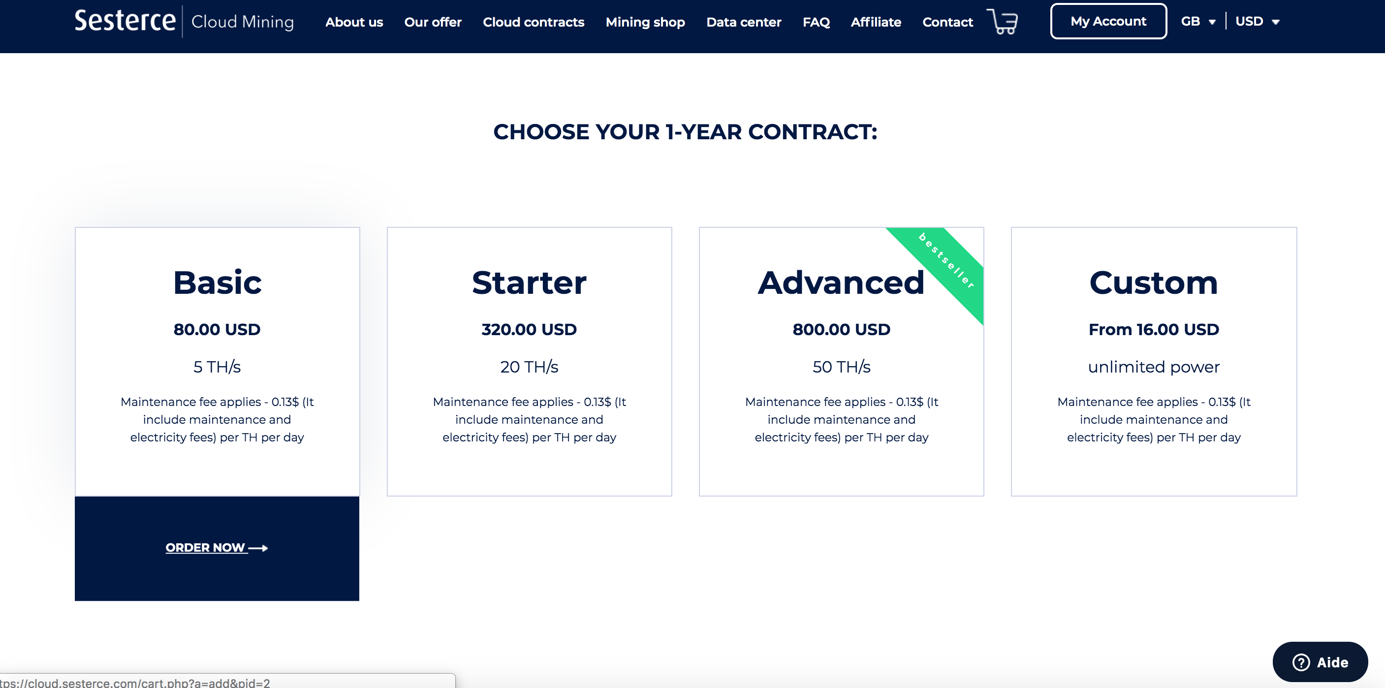 Sesterce Mining- How to buy a Mining Contract 13