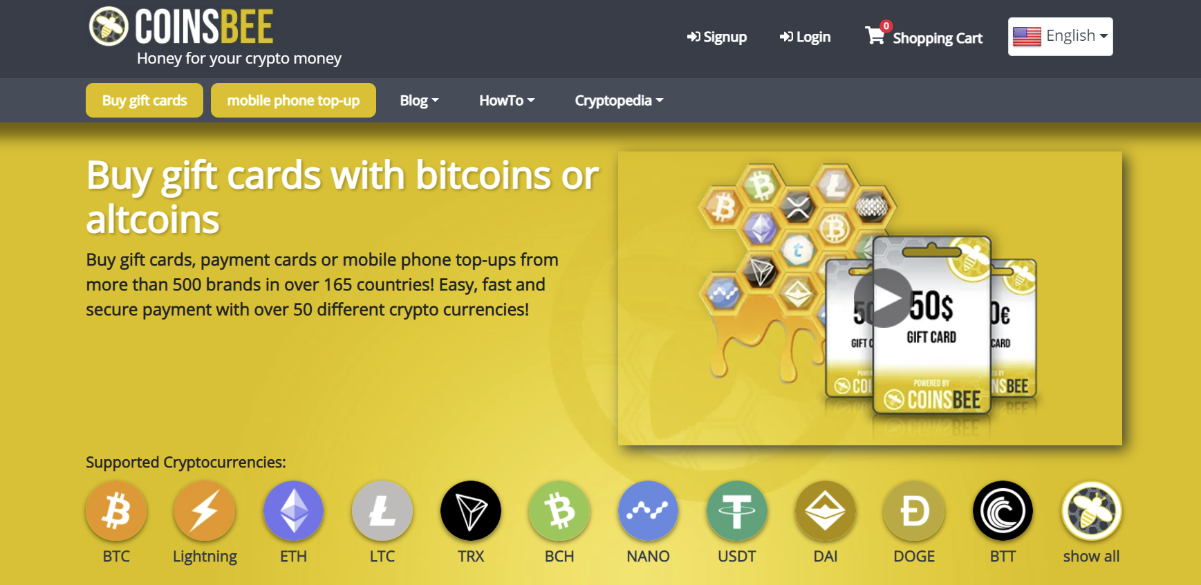How to Buy Gift Cards With Cryptocurrencies on Coinsbee ...